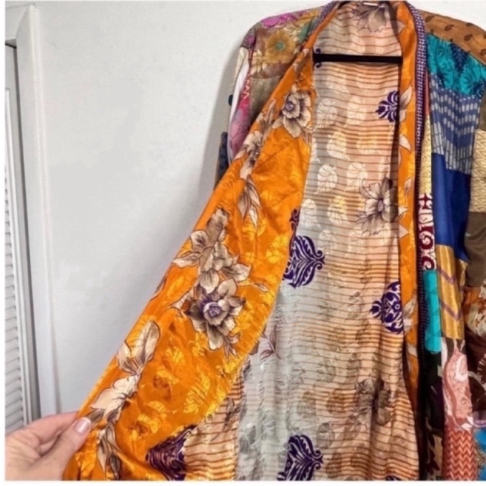 Colorful Patchwork Kimono Robe - Picture 6 of 8